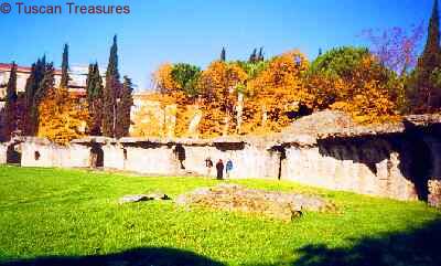 Roman amphitheater ruins in Arezzo
